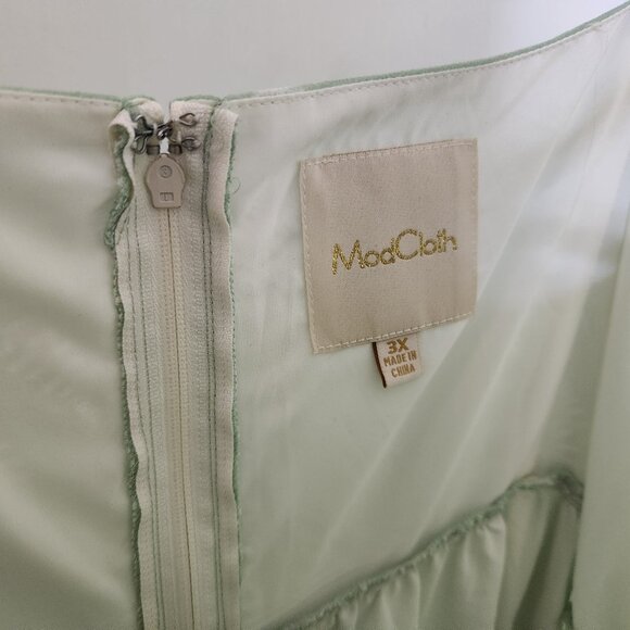 Fern print Maxi-dress by Modcloth, mint green, size 3x - Picture 6 of 8